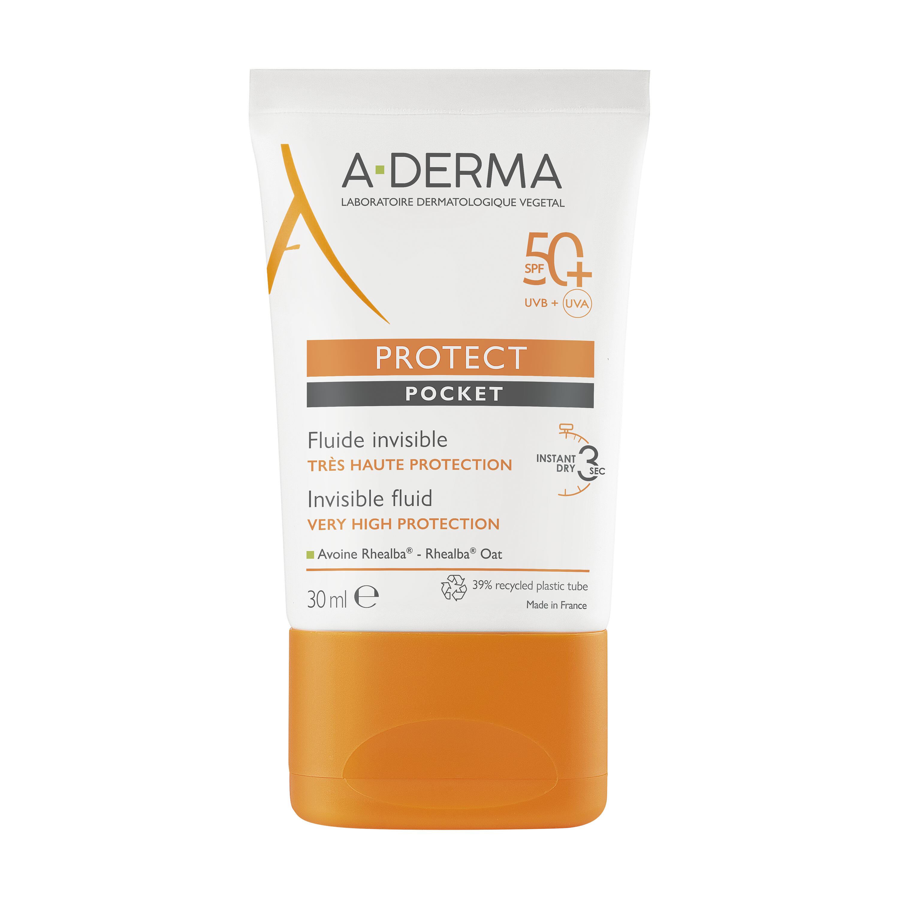 A-DERMA Protect Pocket Fluido Solare Invisibile SPF 50+ 30mL 