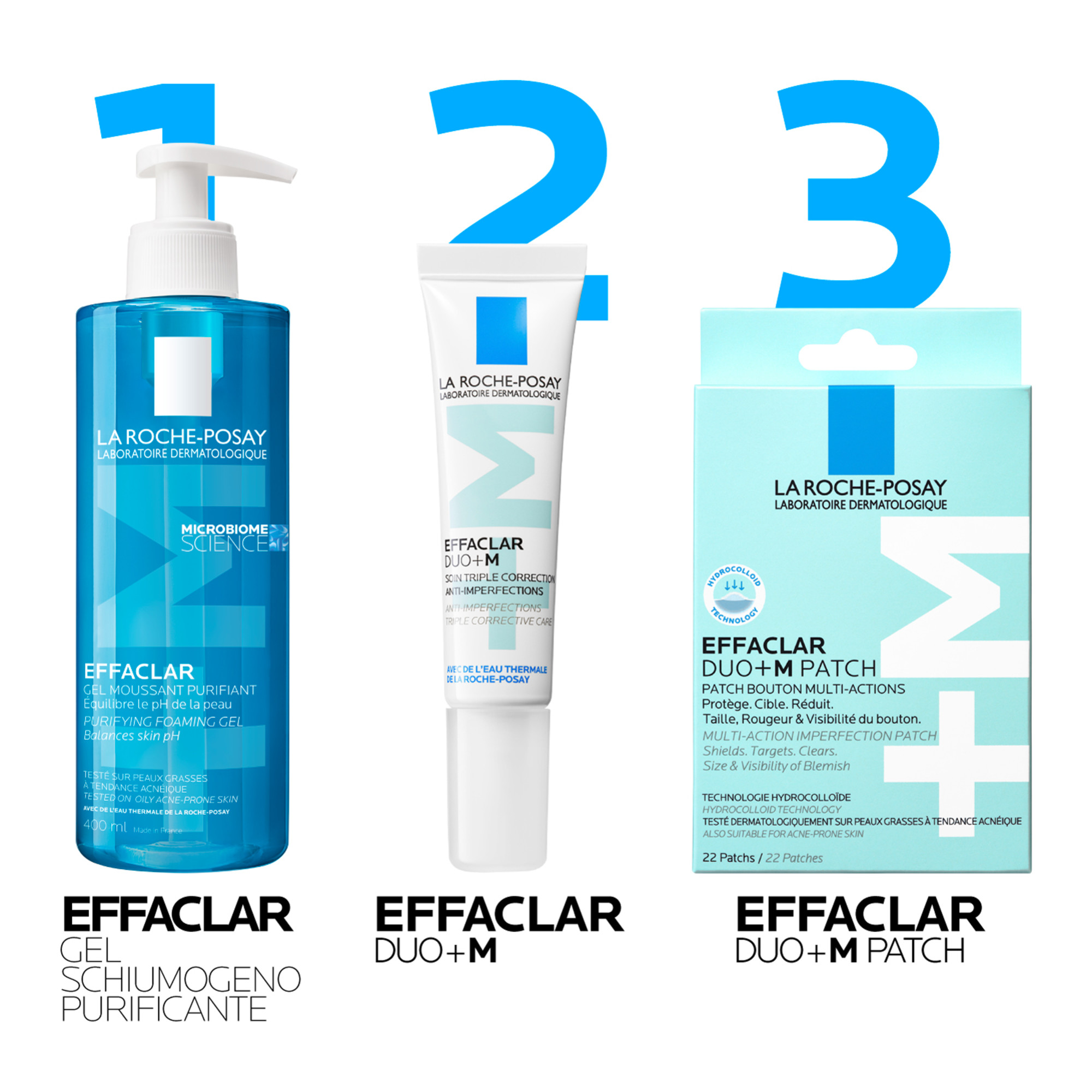 La Roche-Posay Effaclar - Duo+M Patch Monouso Anti-Imperfezioni Pelle Acneica, 22 Patchs