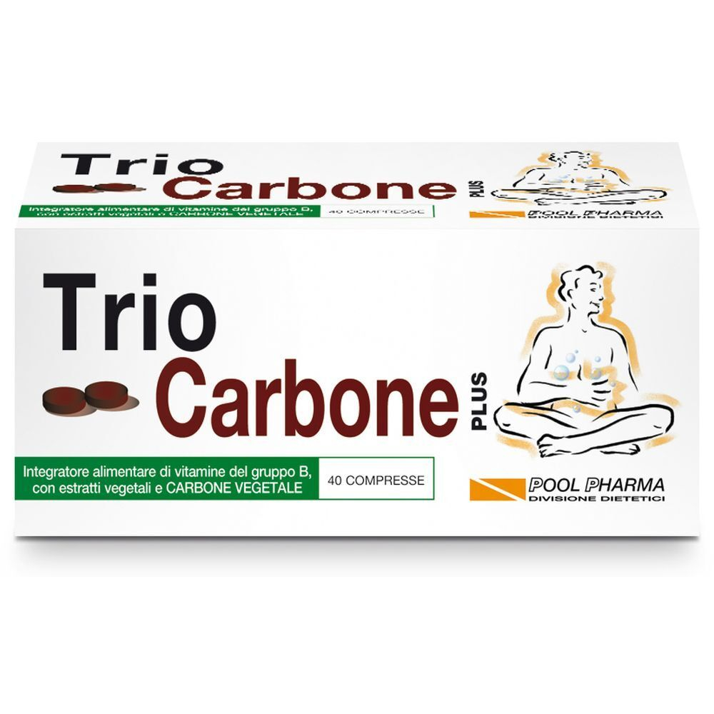 TrioCarbone Plus Integratore per gonfiore addominale e meteorismo 40 compresse