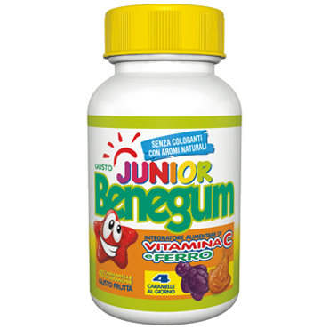Benegum Junior - Integratore di Vitamina C e Ferro - 40 caramelle
