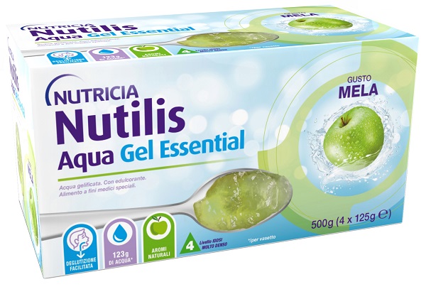 NUTILIS Aqua Gel Mela - alimento a fini speciali indicato per il trattamento alimentare dei soggetti con problemi di deglutizione associati a disfagia 4PZ