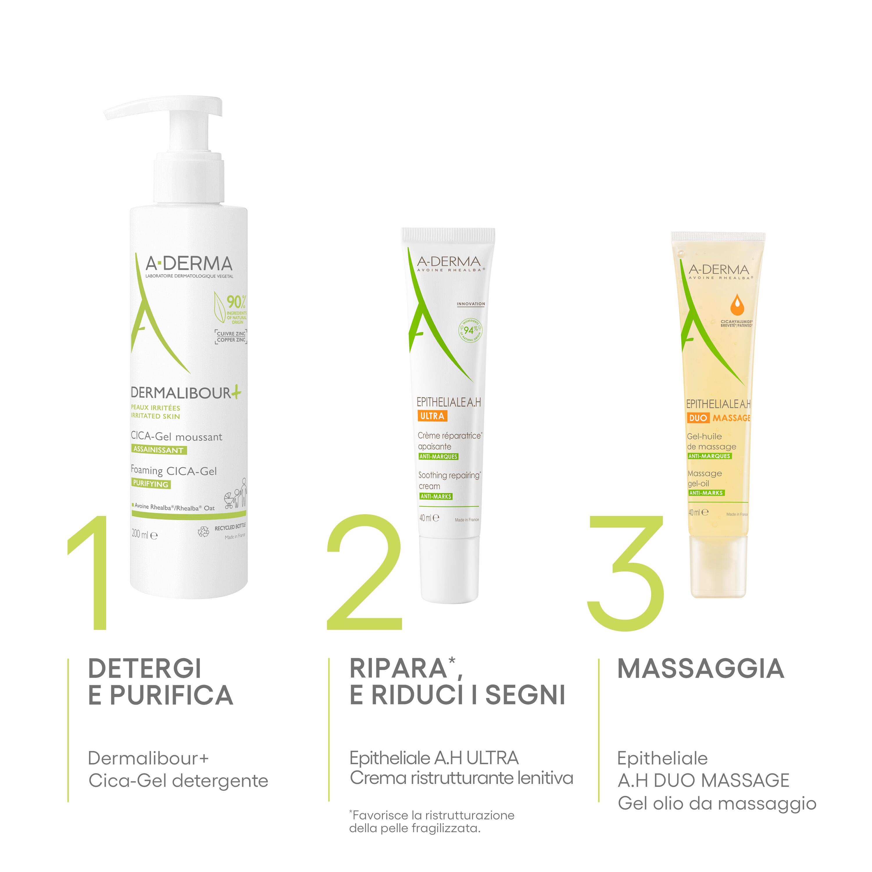 A-Derma Epitheliale A.H. Ultra Repair - Gel-Olio Massaggio Per Cicatrici E Smagliature 100 ml
