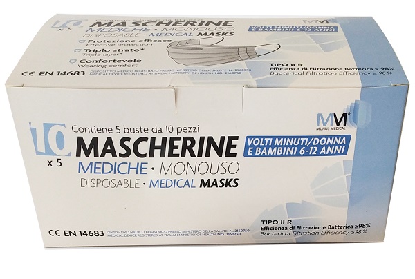 MUNUSMED Mascherina Chirurgica II BB 50pz