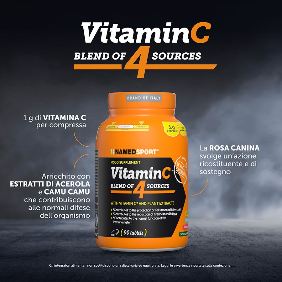 Named Sport Vitamin C 4 Natural Blend 90 Compresse - Integratore di Vitamina C