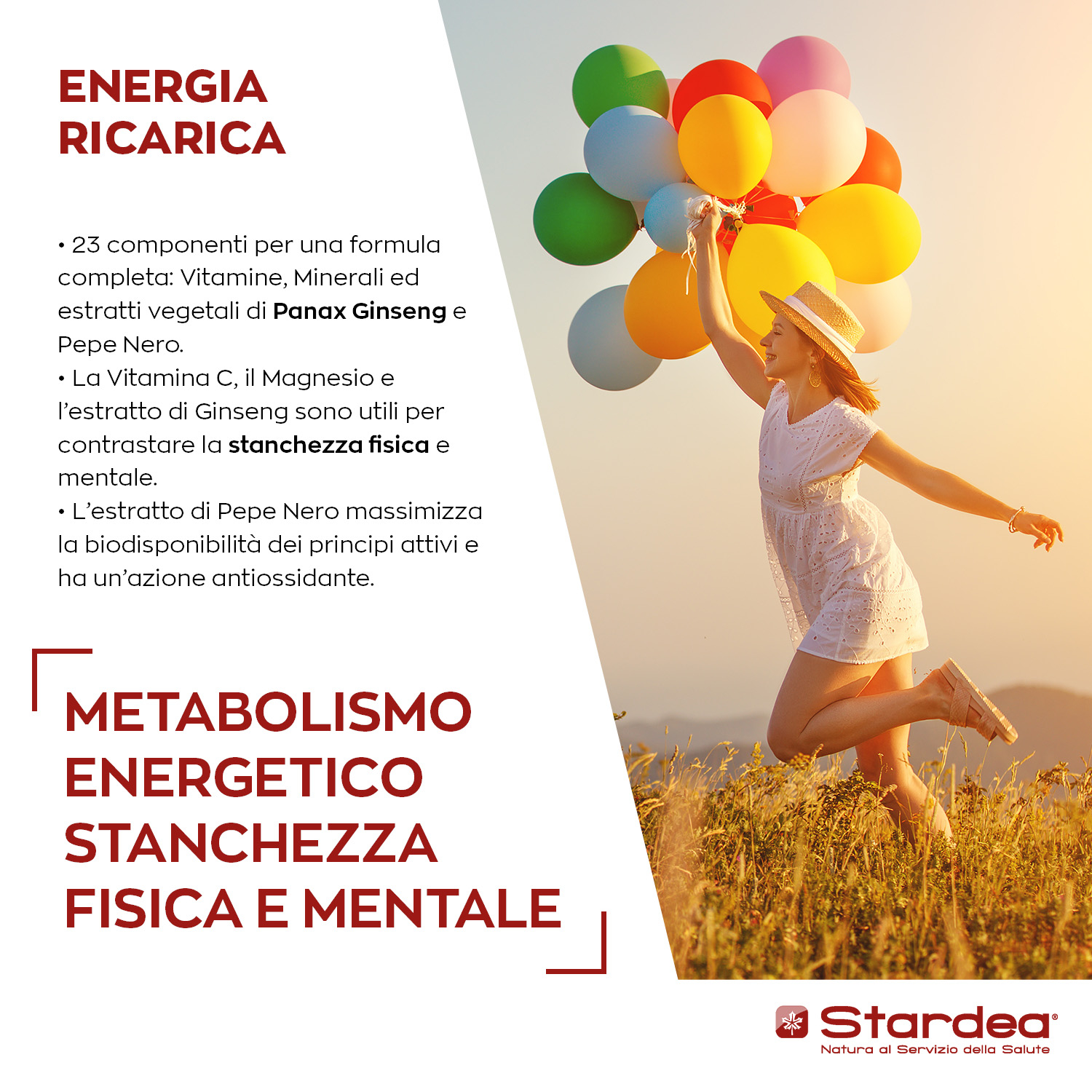 STARDEA ENERGIA RICARICA Compresse - INTEGRATORE ALIMENTARE con VITAMINE, MINERALI E GINSENG