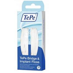 TePe Bridge & Implant Floss Filo Spesso Per La Pulizia Di Apparecchi Ortodontici 30 Pezzi