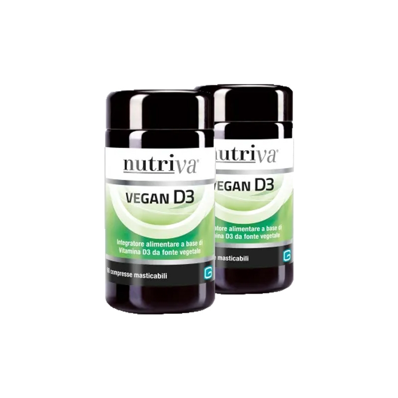 Nutriva Vegan D3 2000UI  BIPACCO - 60+60 Compresse Masticabili