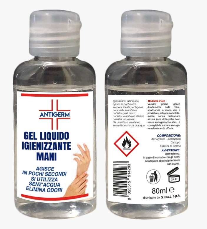 Antigerm igienizzante gel mani 80 ml con alcool 