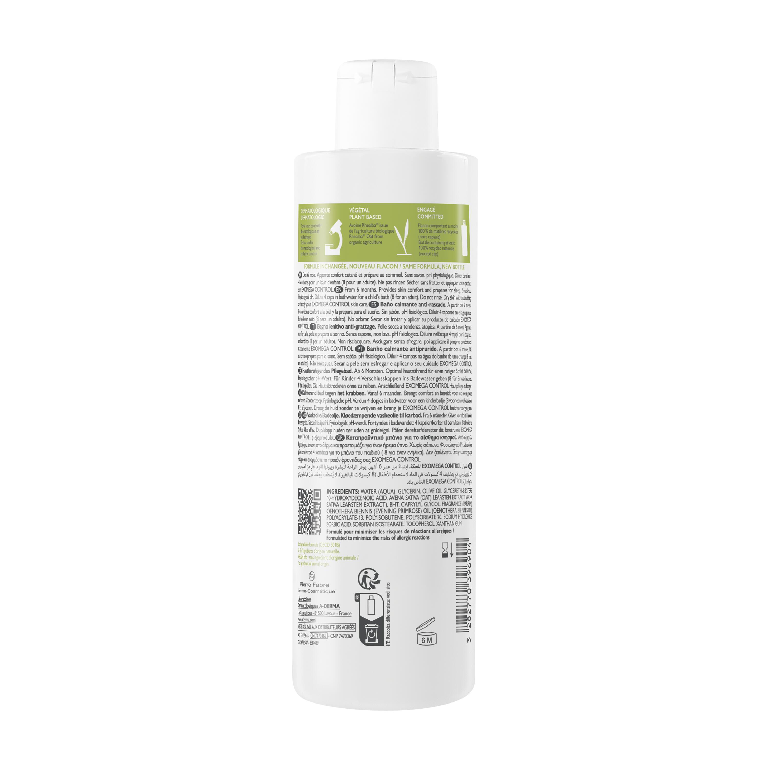 A-Derma Exomega Control - Bagno Lenitivo Anti-Grattage Per Pelle A Tendenza Atopica 200 ml