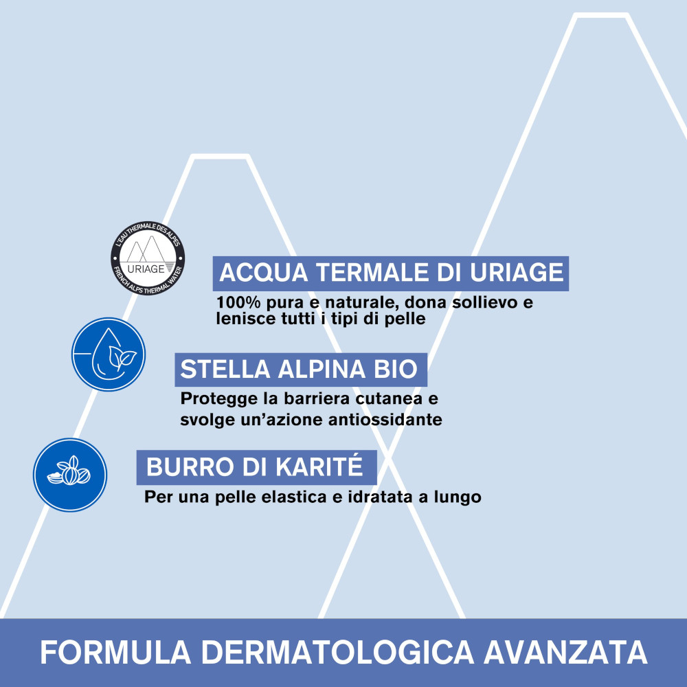 URIAGE Detergente e shampoo bebè per detergere delicatamente e preservare il film idrolipidico 500ml