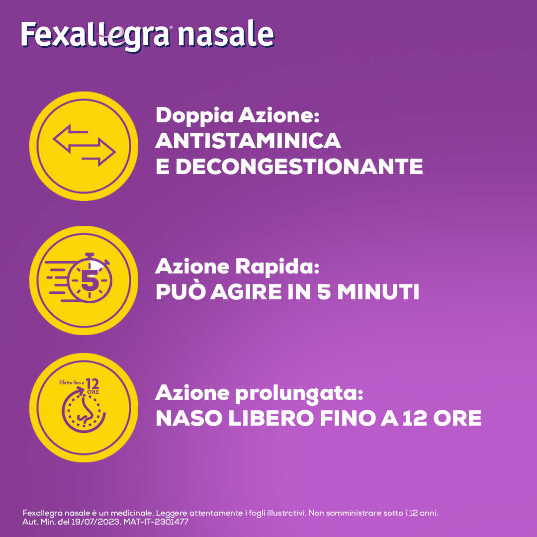 Fexallegra Nasale Spray 1 mg/ml+ 3,55 mg/ml Rinite Allergica 10 ml