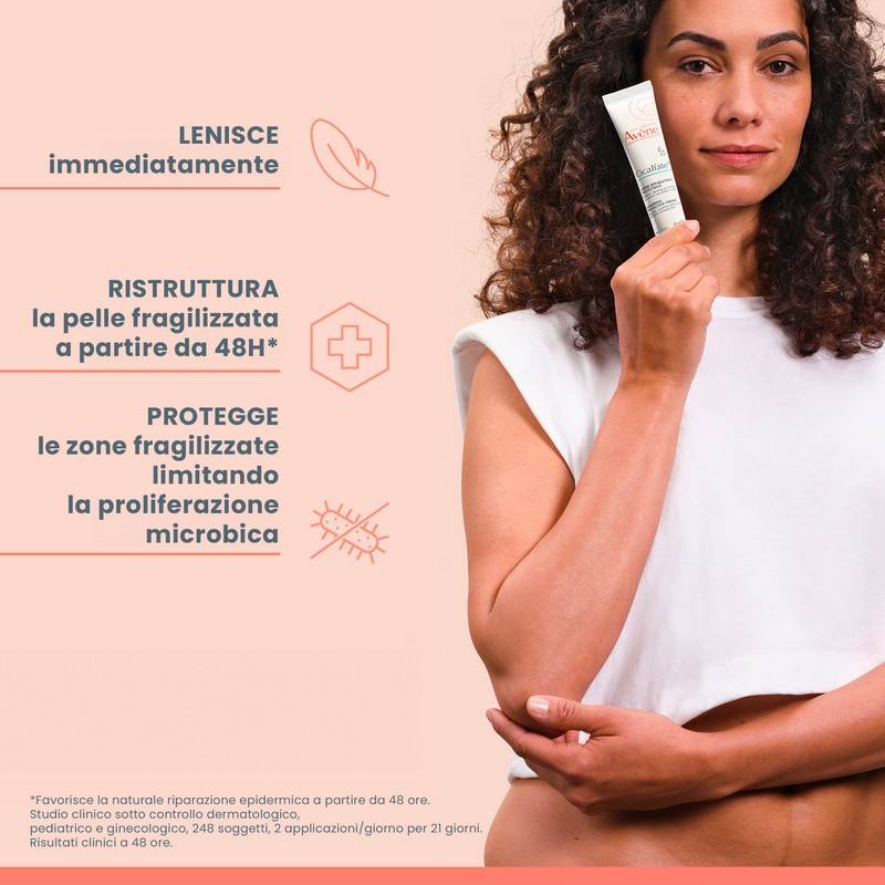 Eau Thermale Avène Cicalfate+ Crema Ristrutturante Protettiva, Viso e corpo, con C+-Restore e Zinco, Pelle fragilizzata, per tutta la famiglia, 100ml 