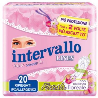 Lines Intervallo Fresh Assorbenti Ripiegati 20 Pezzi