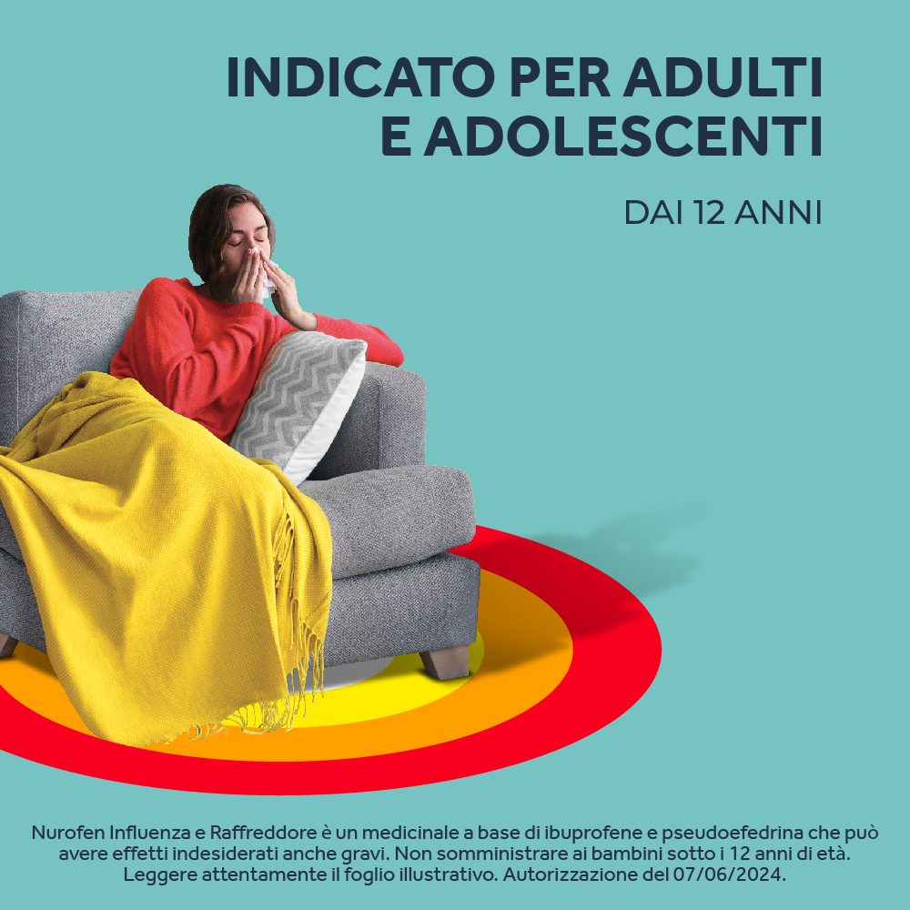 NUROFEN INFLUENZA E RAFFREDDORE 24 CPR antinfiammatorio e antidolorifico contro influenza, raffreddore, febbre e mal di testa