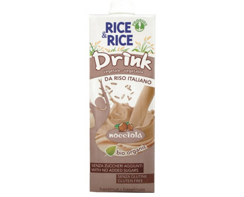 Rice&Rice Bevanda di Riso alla Nocciola Biologica Senza Glutine 1 L