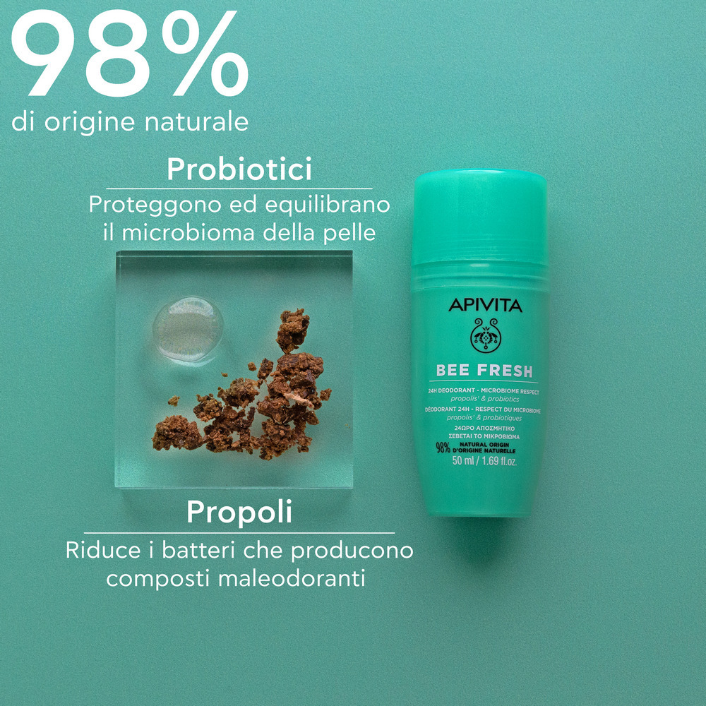 Apivita Bee Fresh - Deodorante 24H Per Pelle Sensibile Roll-On 50 ml