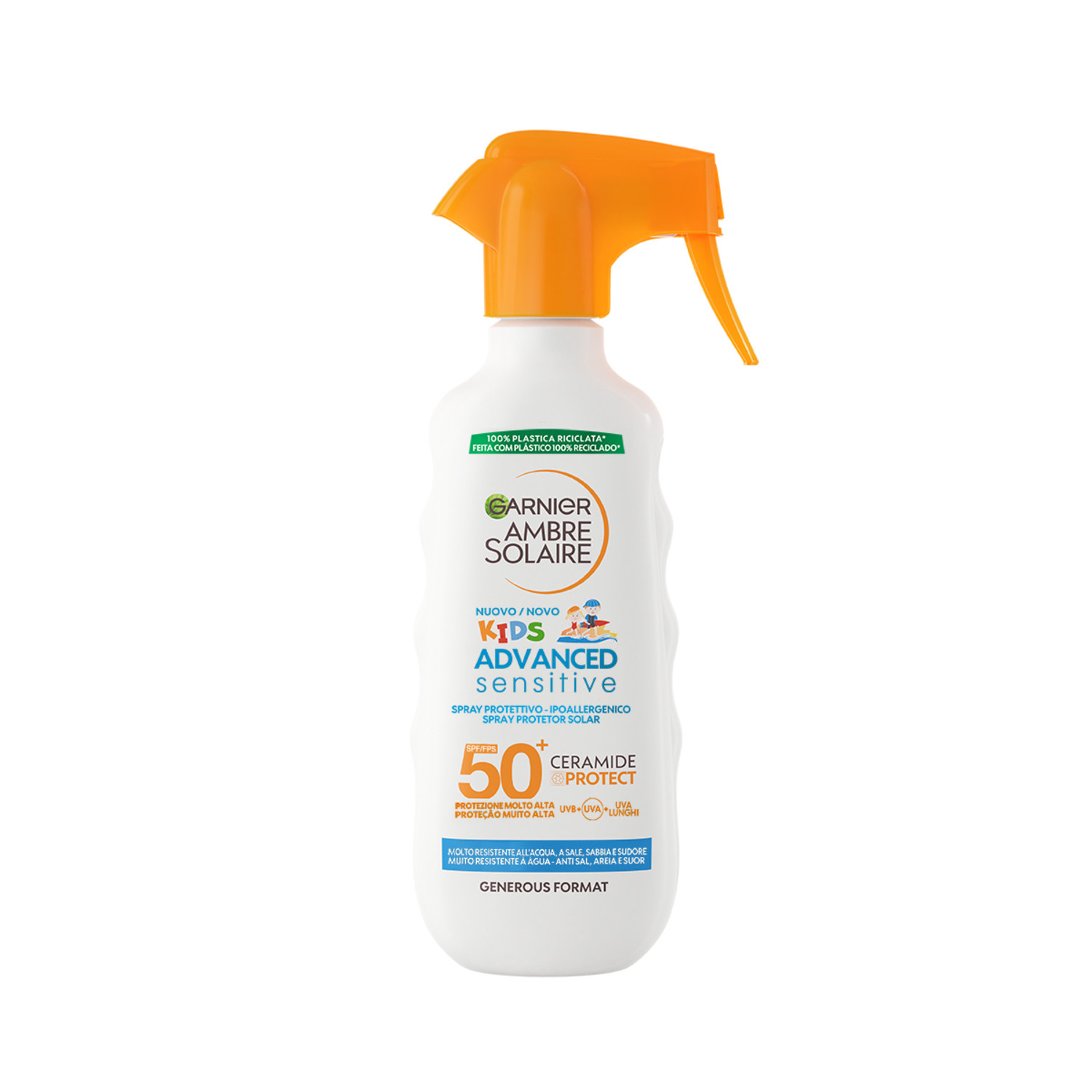 GARNIER AMBRE SOLAIR ADVANCED SENSITIVE KIDS SPRAY GACHETTE SPF 50+ 300 ML