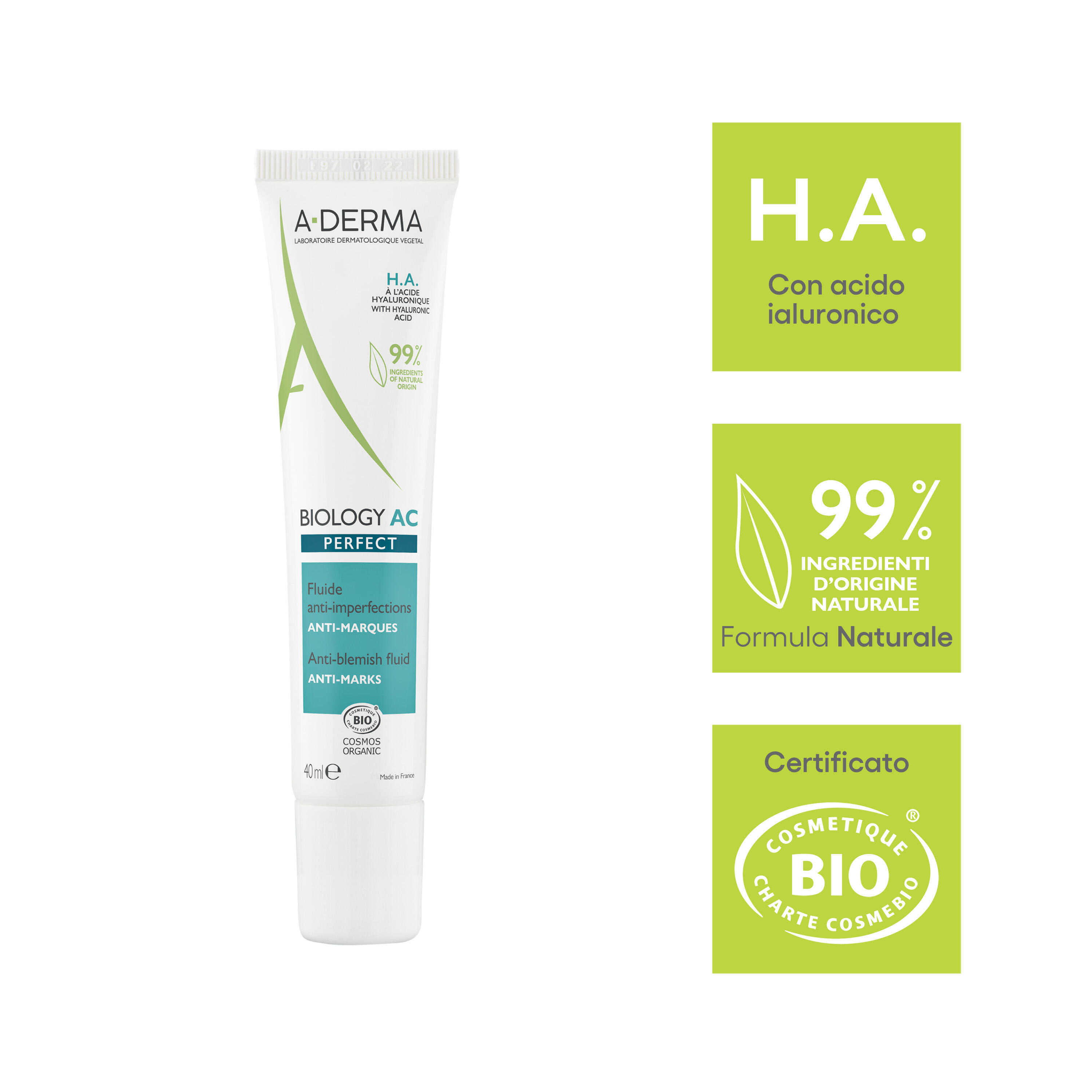 A-Derma - Biology AC Perfect Fluido Anti-Imperfezioni Per Pelle Acneica 40 ml