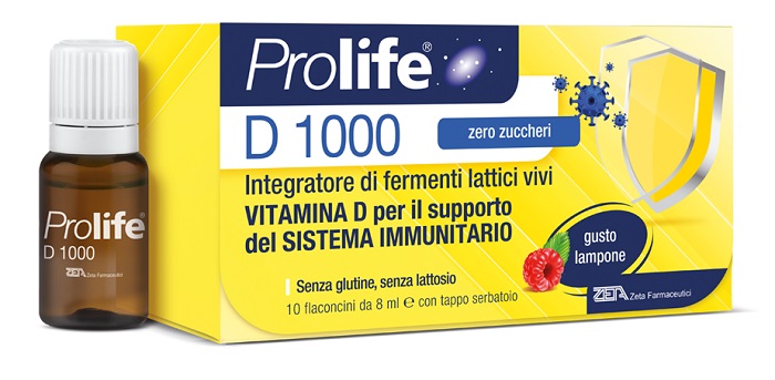 Prolife D 1000 Integratore di Probiotici e Vitamina D 10 Flaconcini