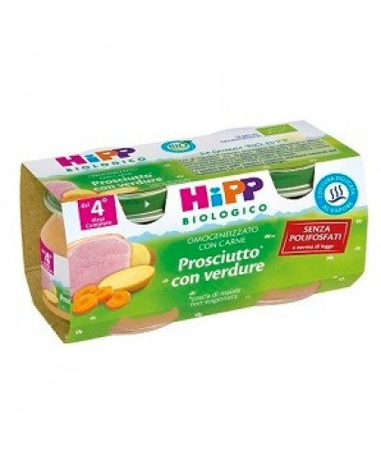 Hipp Biologico Omogeneizzato Prosciutto e Verdure 2x80g