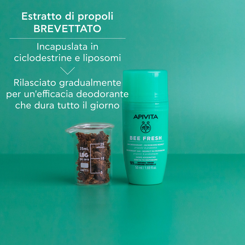 Apivita Bee Fresh - Deodorante 24H Per Pelle Sensibile Roll-On 50 ml