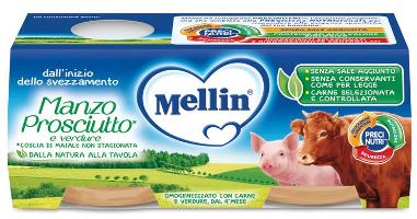 Mellin Omogeneizzato di Manzo e Prosciutto 2 x 80 g