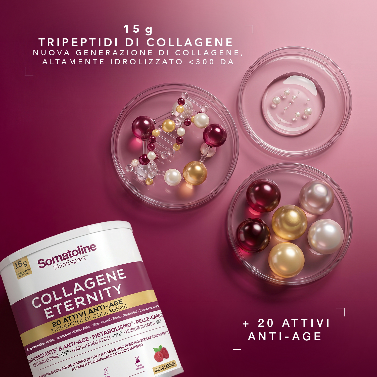 Somatoline SkinExpert Collagene Eternity 309 g Gusto Lampone - Integratore Antiossidante