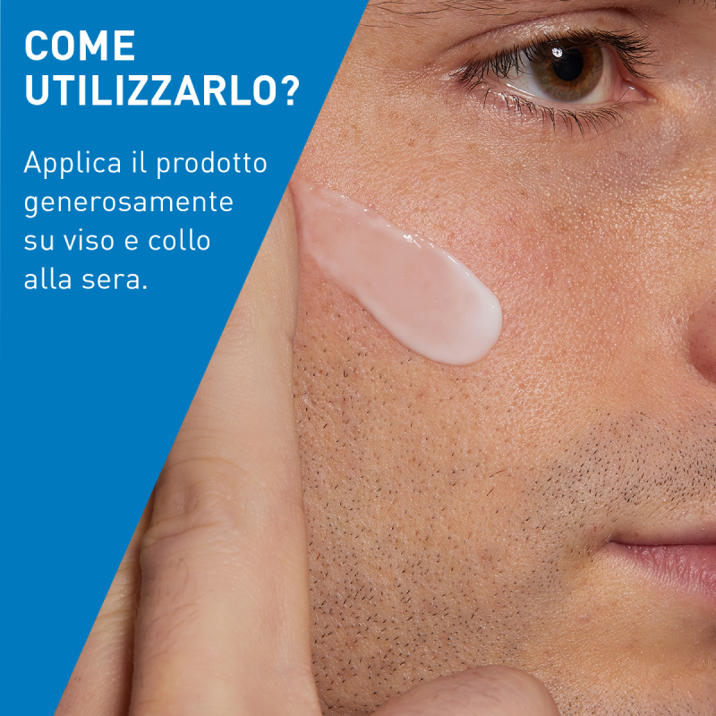 CeraVe Crema Viso Idratante PM con Acido Ialuronico, Niacinamide e 3 Ceramidi Essenziali, 50 ml