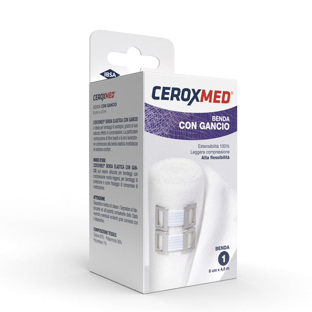 Ceroxmed Benda Elastica Con Gancio Compressiva cm 8x4,5 m