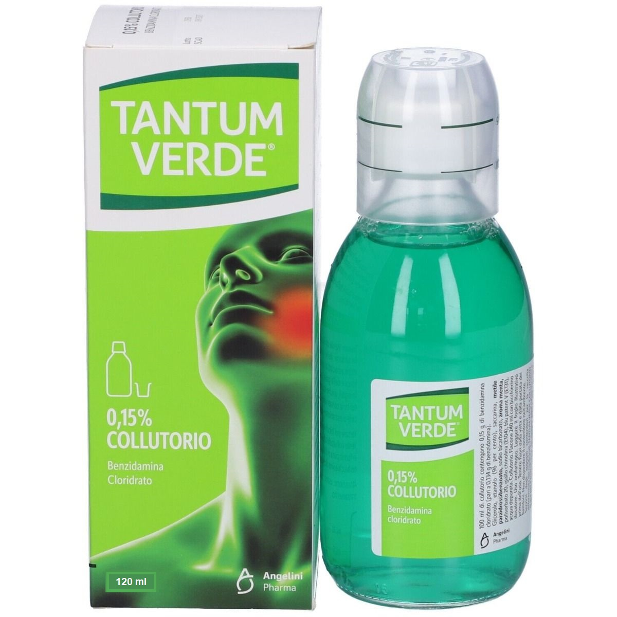 Tantum Verde Collutorio - 0,15% di benzidamina cloridrato - Flacone da 120 ml