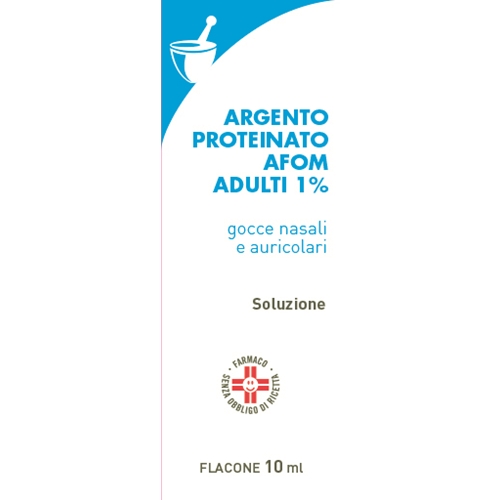 Argento Proteinato Afom 1% Adulti - Gocce nasali e auricolari - 10 mL