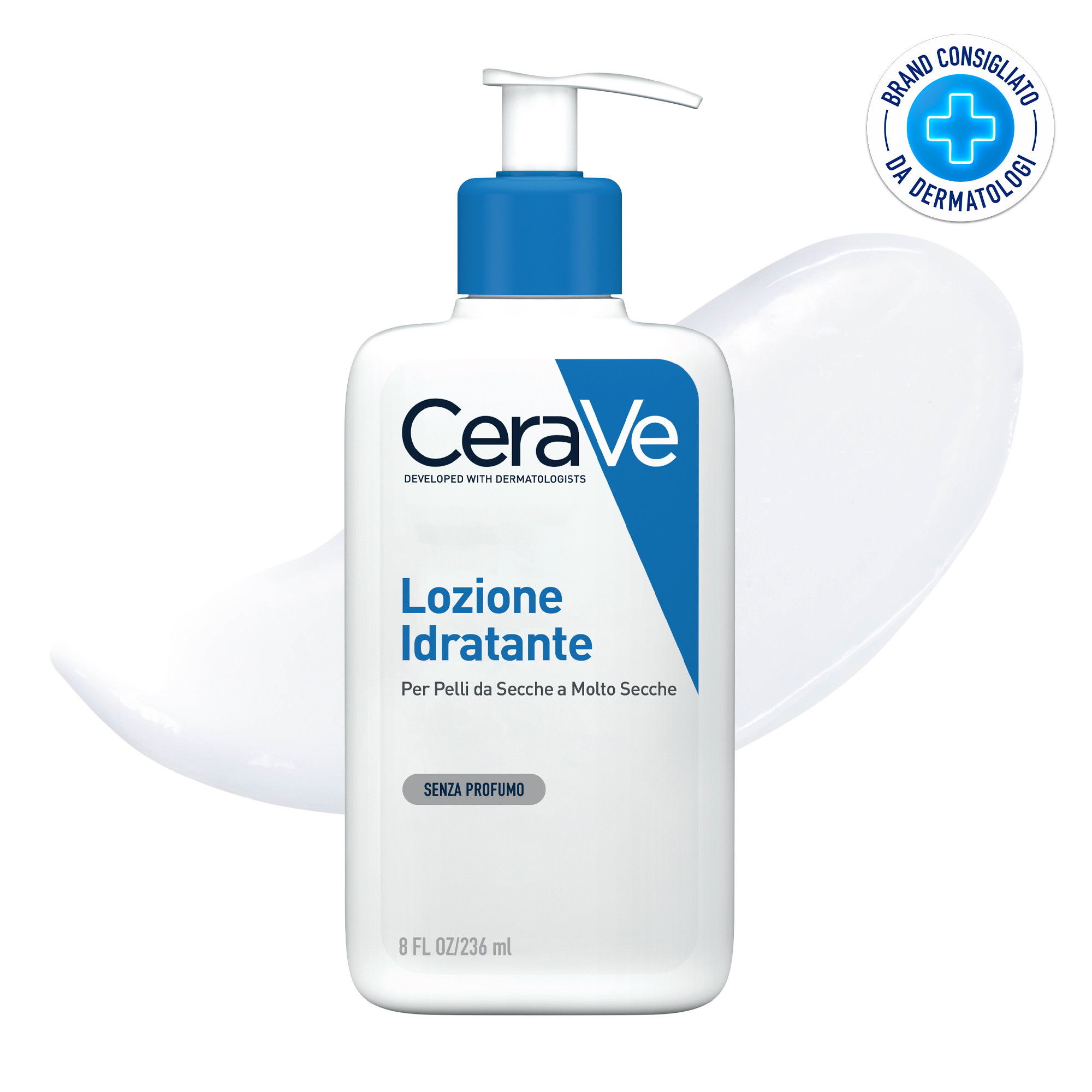 CeraVe Refill Lozione Idratante Corpo Per pelli da normali a secche per il corpo e il viso, 236 ml