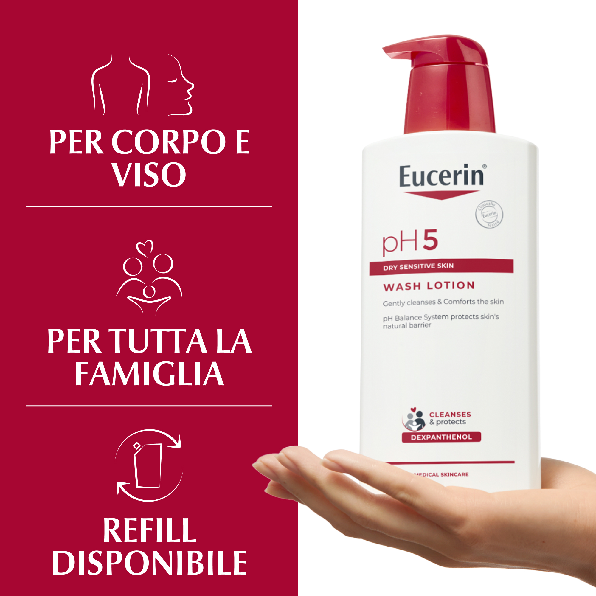 Eucerin pH5 Detergente Fluido Viso e Corpo Pelle Sensibile 400 ml