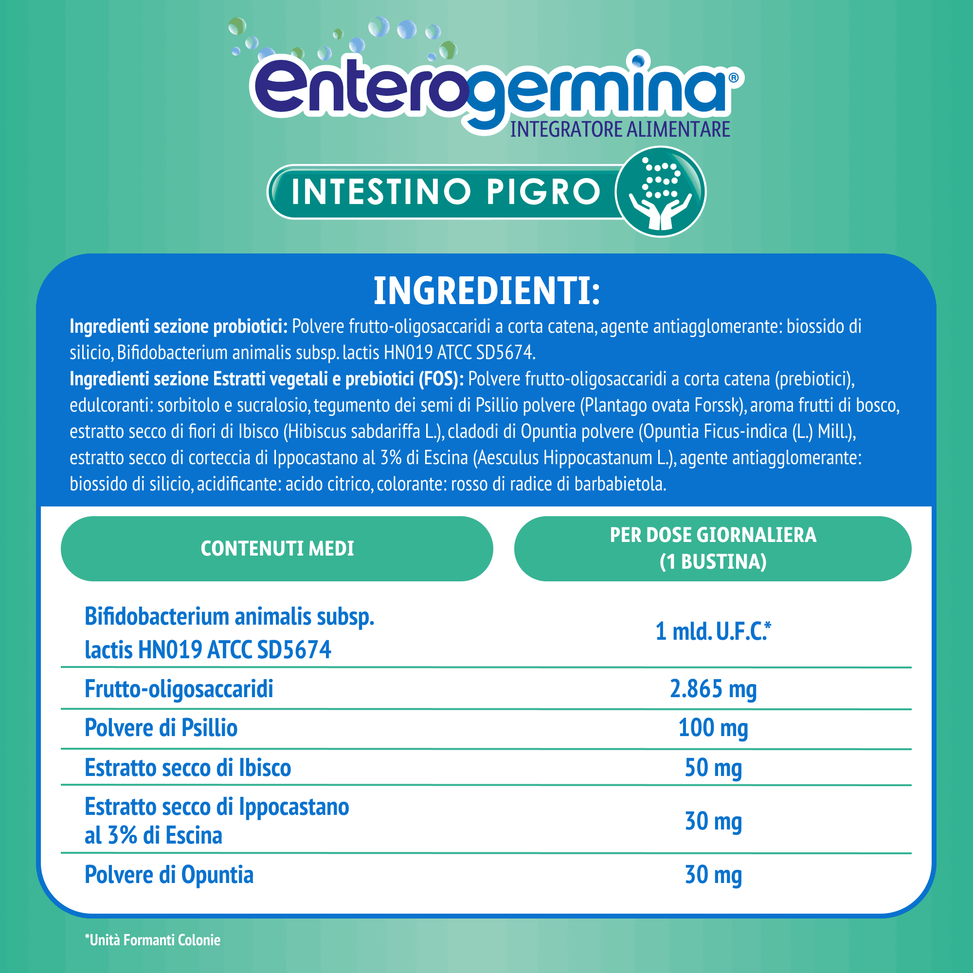 Enterogermina Intestino Pigro 10 bustine, Fermenti Lattici, Probiotici, prebiotici (FOS), Integratore Regolarità Intestinale, con Psillio, Ibisco, Ippocastano, Opuntia, Gusto Frutti di Bosco