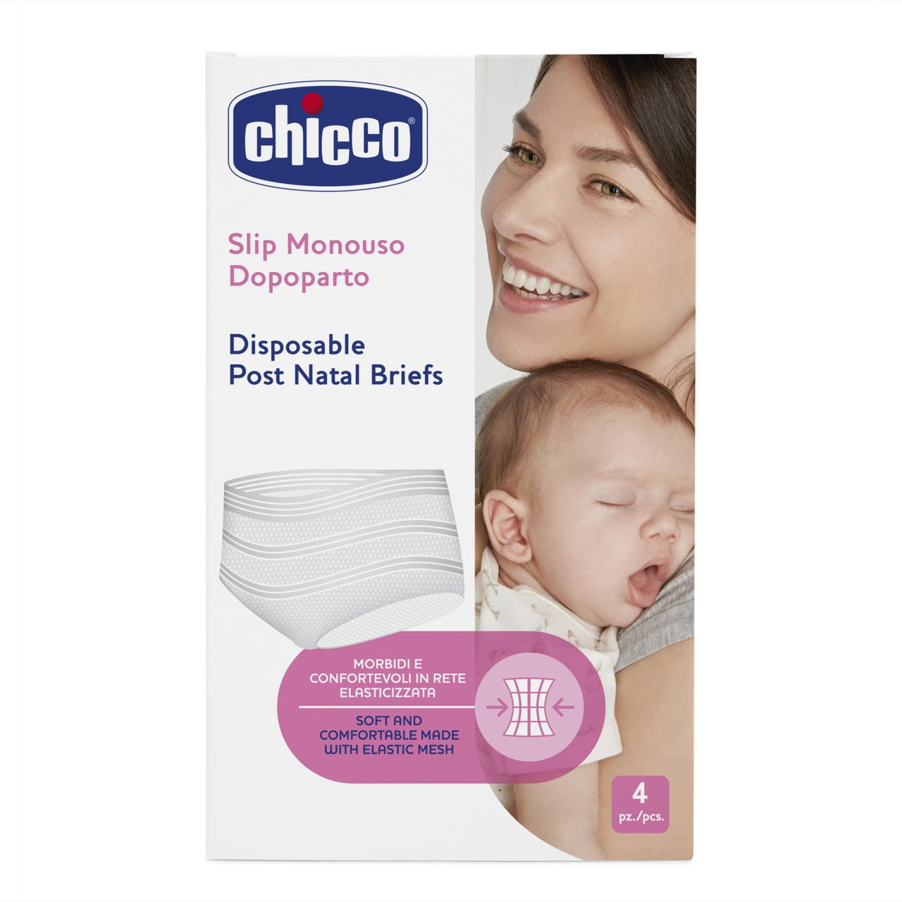 Chicco Slip Rete MonoUso Post Parto Taglia Unica 4 Pezzi