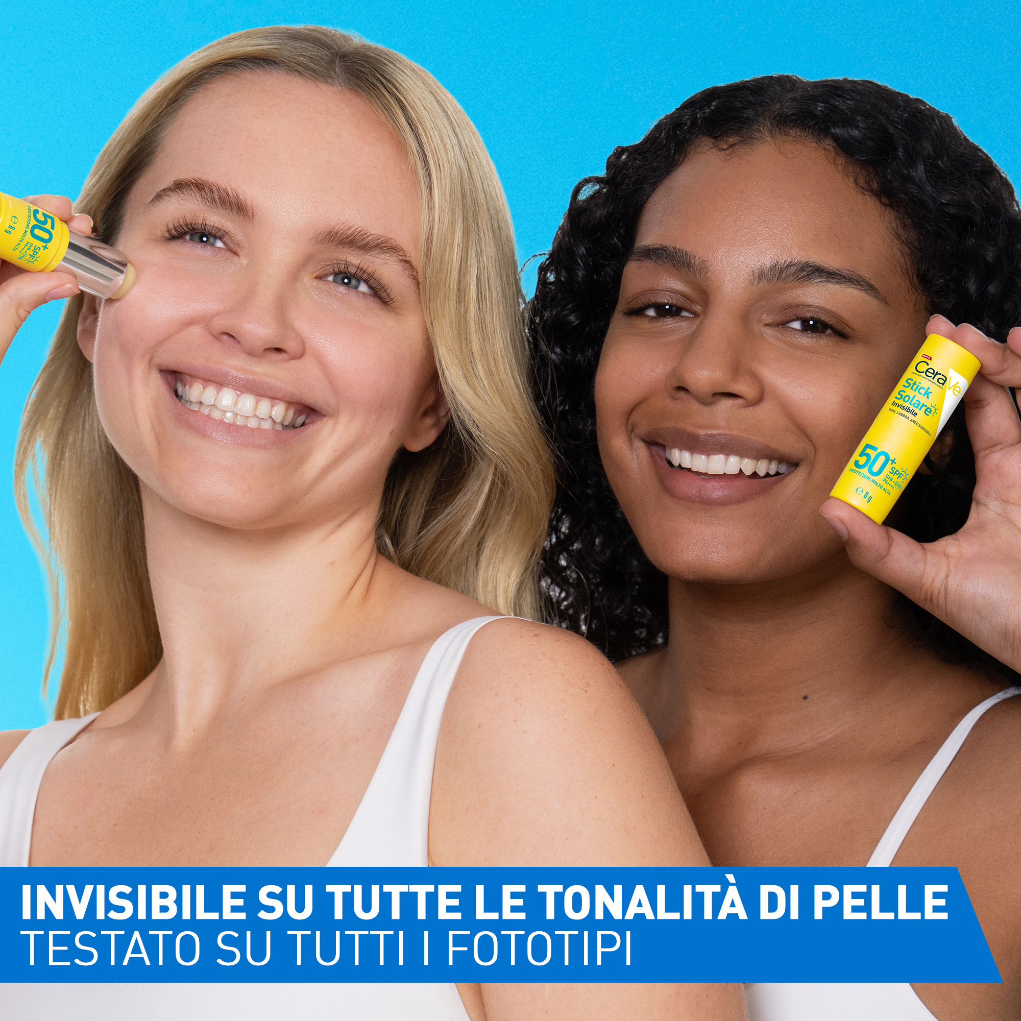 Cerave - Stick Solare Invisibile SPF50+ - Protezione Solare Labbra E Zone Sensibili 8 g