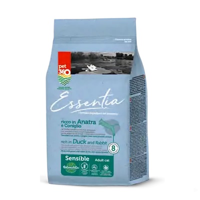 PET360 ESSENTIA GATTO SENSIBLE GRAIN FREE ADULT ANATRA E CONIGLIO 1,5KG