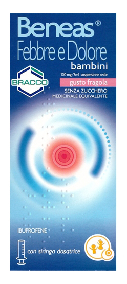 Beneas Febbre e Dolore Flacone Ibuprofene 150 ml Fragola