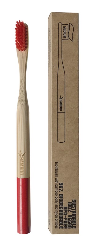 SPAZZOLINO BAMBOO MEDIUM ROSSO