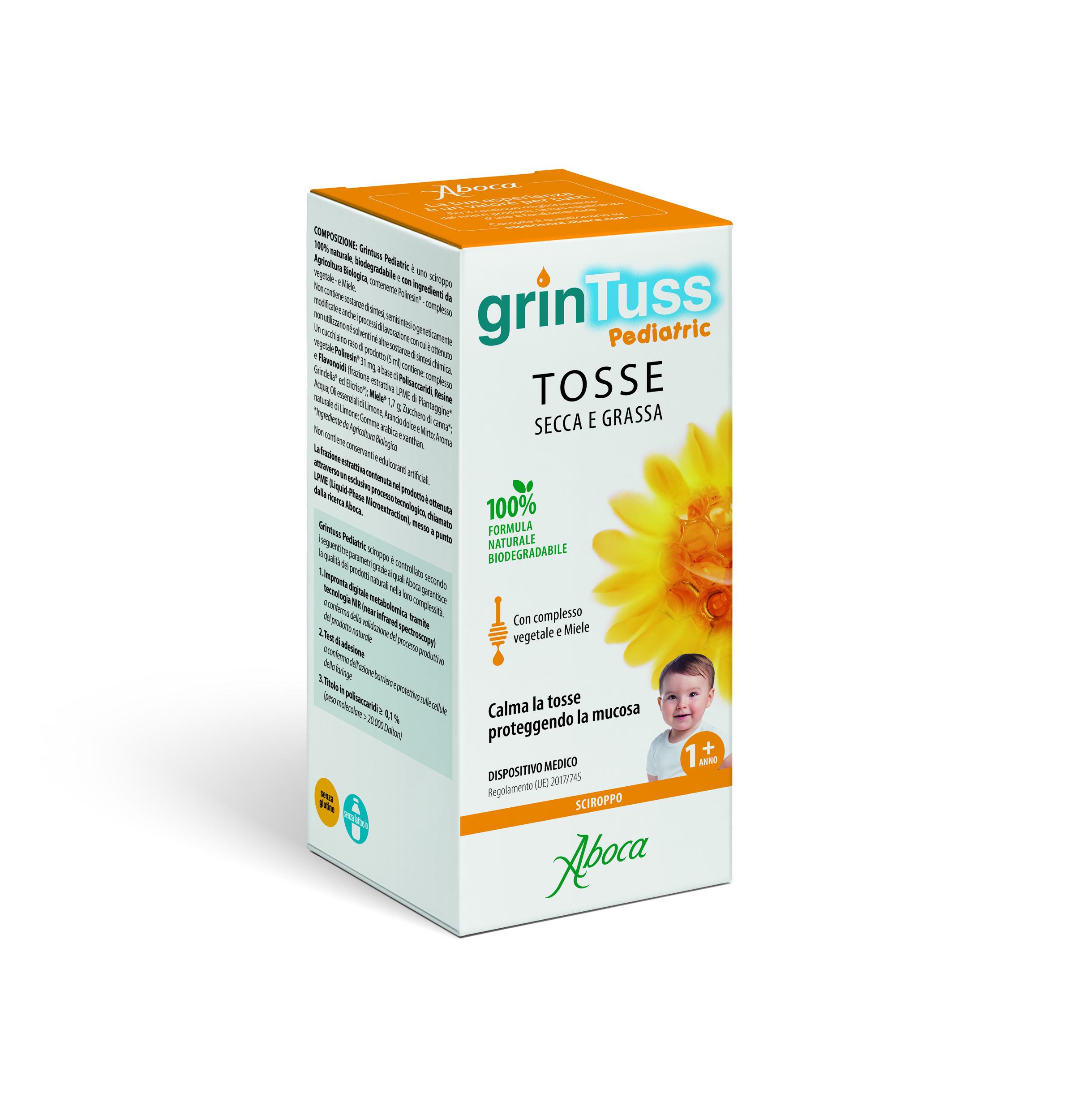 Grintuss Pediatric - Sciroppo per tosse secca o grassa 180 g - DISPOSITIVO MEDICO Classe II a