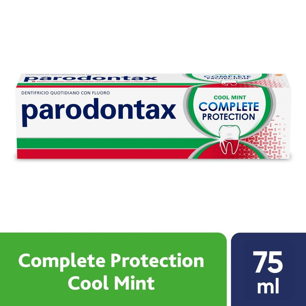 Parodontax Complete Protection Dentifricio Fluoro Bicarbonato di Sodio Igiene Dentale Cool Mint 75ml