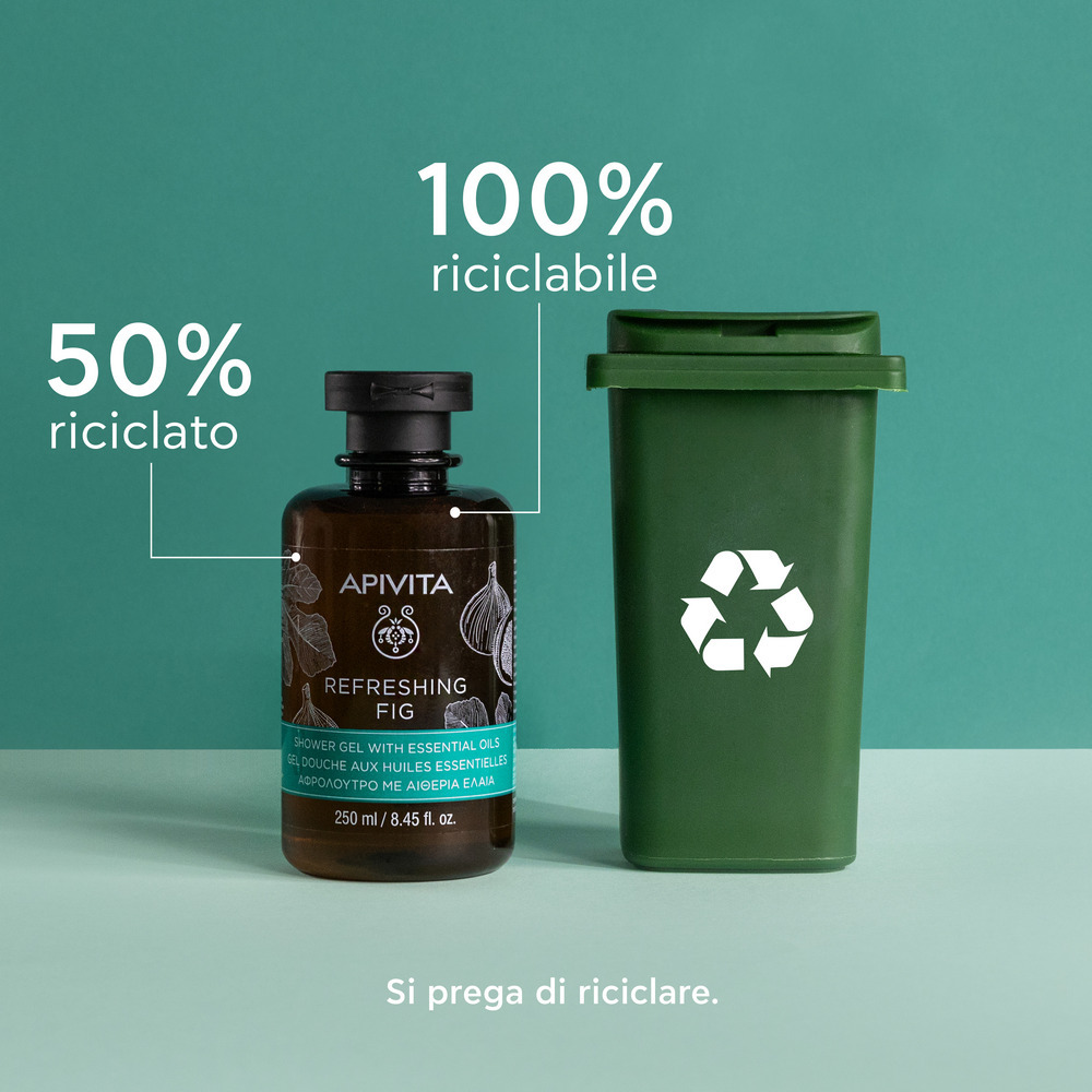 Apivita ReFreshing Fig - Gel-Doccia Delicato Idratante Corpo Con Oli Essenziali Al Profumo Di Fico E Propoli 250 ml