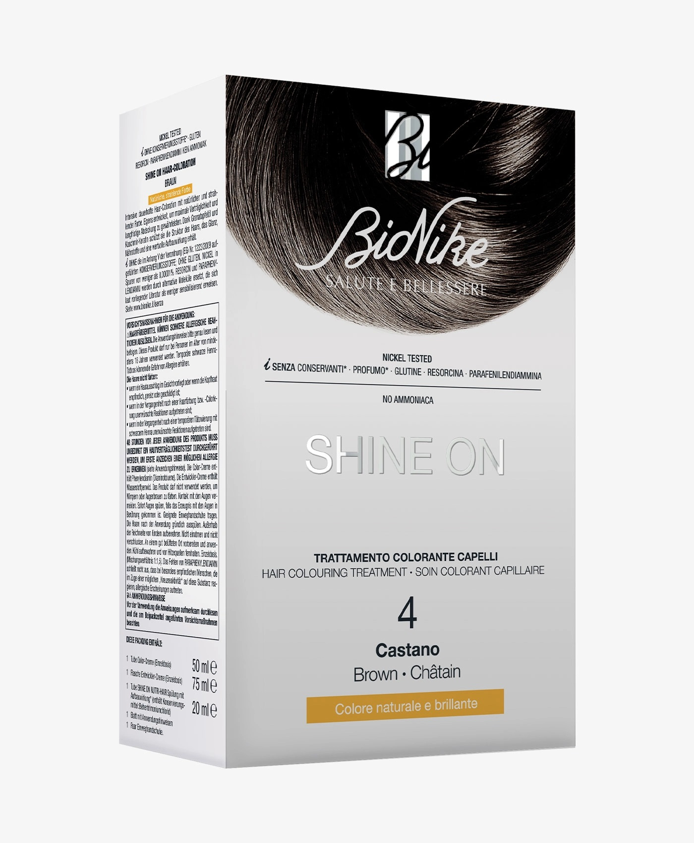 Bionike Shine-On - Trattamento colorante capelli - Castano 4