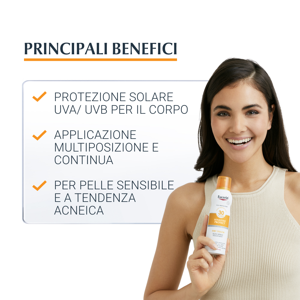 Eucerin Sun Spray Solare Corpo Tocco Secco SPF30 200mL