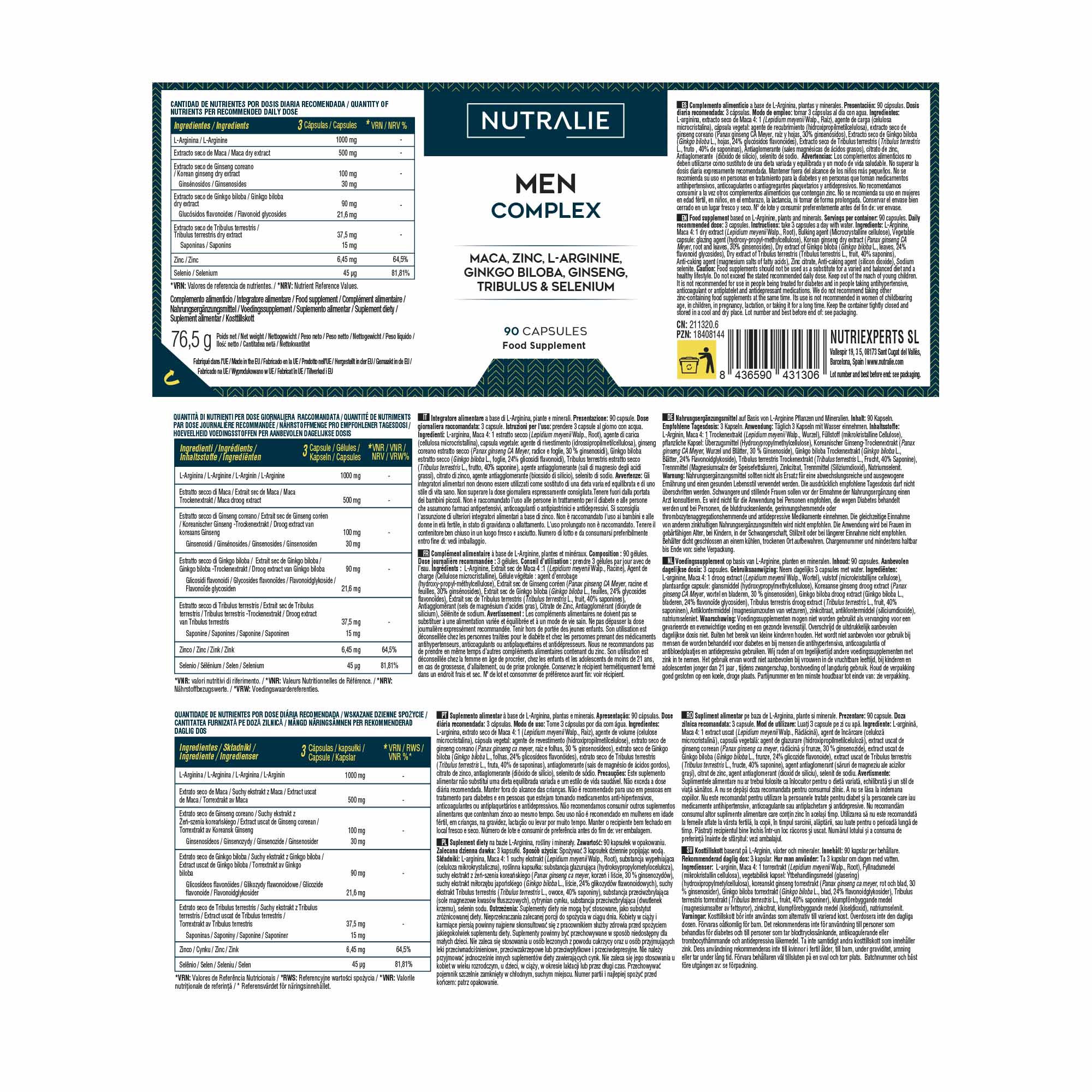 Nutralie Men Complex 90 Capsule - Integratore Per Il Benessere Maschile