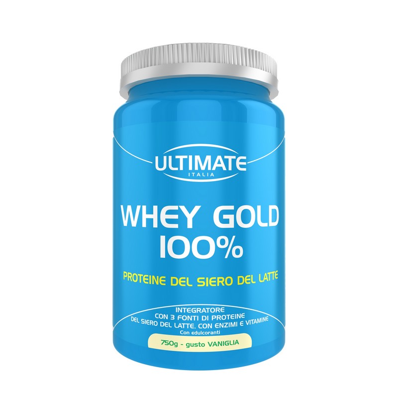 Ultimate Italia Whey Gold 100% Gusto Vaniglia - Proteine Del Siero Del Latte In Polvere 750 g