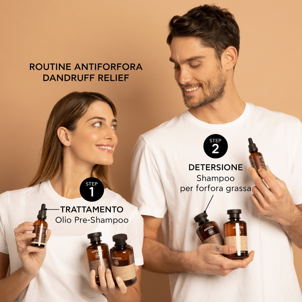 Apivita - Shampoo Forfora Grassa per Capelli 250ml - Trattamento Anti-Forfora