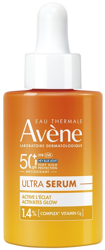 Eau Thermale Avène Ultra Siero SPF50+, Attiva la luminosità, Protezione solare viso molto alta,  30ml