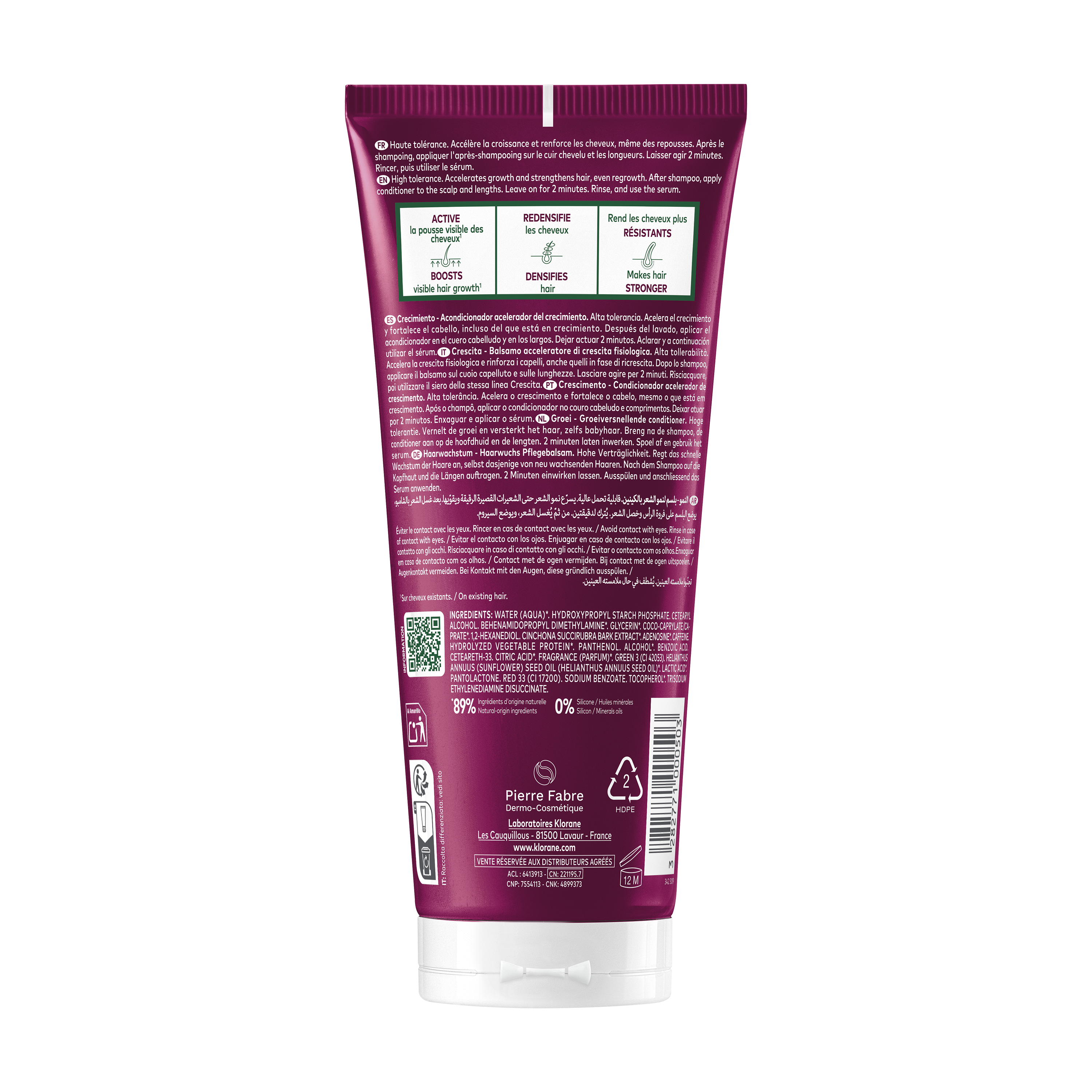 Klorane - Chinina Crescita - Balsamo Acceleratore Di Crescita Fisiologica 200 ml