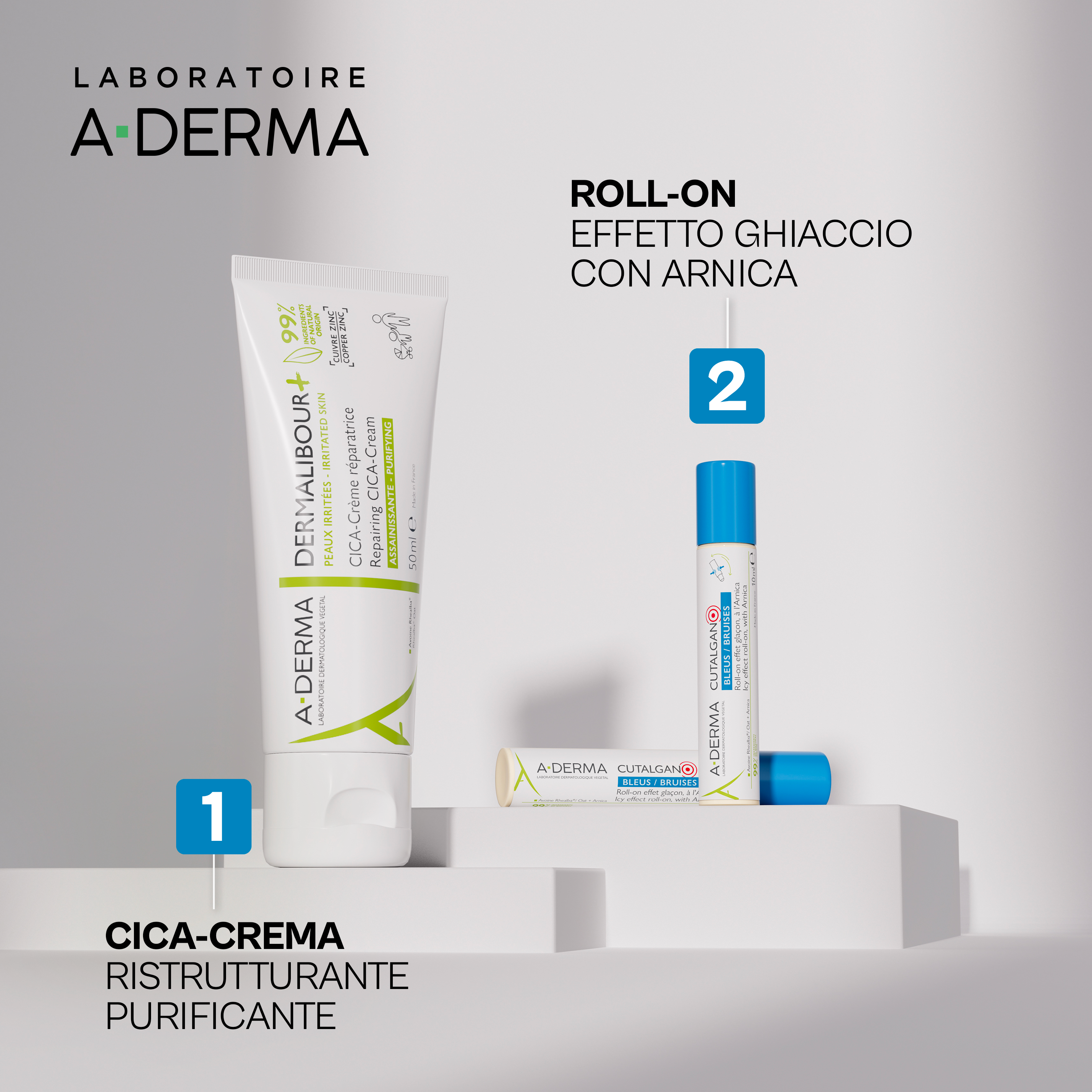A-Derma Cutalgan - Roll-On Effetto Ghiaccio Con Arnica 10 ml